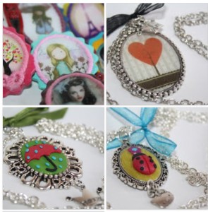 broches de fimo colgantes de fimo