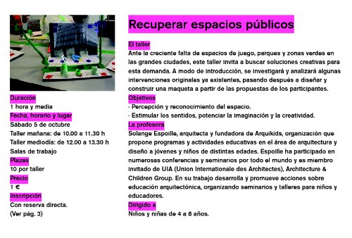 Talleres para niños y bebés
