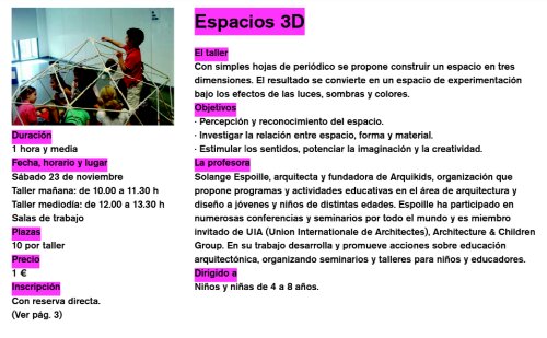 Talleres para niños y bebés